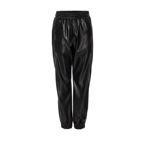 NWT Misa Los Angeles Black Smocked Crop Top & Vegan Leather Joggers Set Size S‎ - Picture 11 of 14